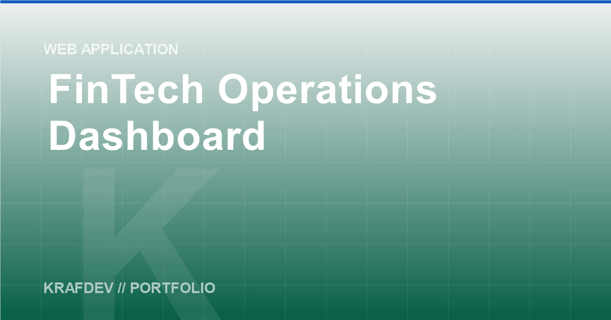Dashboard Operasional FinTech — KRAFDEV Digital Technology Studio