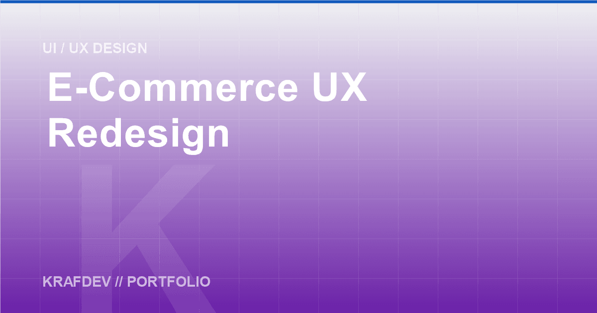 Redesain UX E-Commerce — KRAFDEV Digital Technology Studio